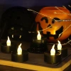 New products from the manufacturer, Halloween atmosphere decoration, black tearful plastic simulation small candle lights, battery candle lights, electronic candles, birthday candles, thousand colorful day candles Specification image
